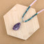 Natural Amethyst, Chrysocolla, Rose Quartz Pendant Beads for Necklace