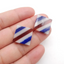 New Design Lapis Lazuli, Red Agate, White Jade Intarsia Gemstone Cabochons Bead, 22x4mm, 5.5g