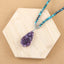 Natural Amethyst, Chrysocolla, Rose Quartz Pendant Beads for Necklace