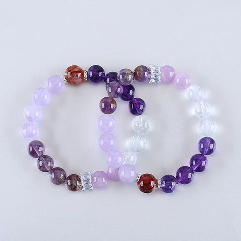 Handmade Natural Gemstone Bracelet, Unique Jewelry Gift, Colorful Bracelet, 18cm, 10/11mm, 27.4g