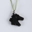 1 Strand 30 Inch Carved Obsidian Horse Head Gemstone Pendant Adjustable Necklace, Unique Jewelry, 38x41x10mm, 28g