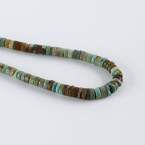 1 Strand 15-18 Inch Natural Turquoise Gemstone Disc Loose Beads Handmade Necklace, 7x4mm,4x2mm, 26g