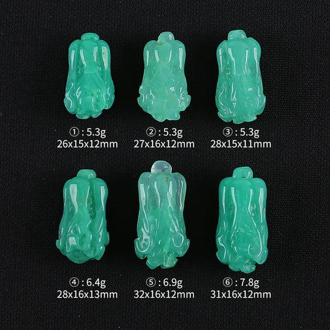 Hand Carved AAA Grade Natural Chrysoprase Chinese Cabbage Gemstone Pendant Bead For Jewelry Design, Unique Gemstone Jewelry Gift