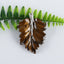 New Natural Tiger-Eye Handcarved Leaf Pendant,925 Sterling Silver Pinch Bail,52x37x7mm,11g