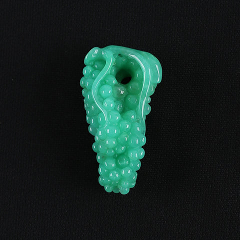 Hand Carved AAA Grade Natural Chrysoprase Grape Gemstone Pendant Bead For Jewelry Design,Best Gemstone Jewelry Gift,49×26×18mm,20.4g