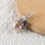 Sterling Silver 925 With Ruby And Zoisite, MOP  Intarsia Gemstone Pendant, 45x22x10mm, 11.8g