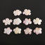 BITEFU 1Pair Carved Natural Pink Shell Flower , Queen Conch Shell Beads, Popular Pink Flower Beads, 12g