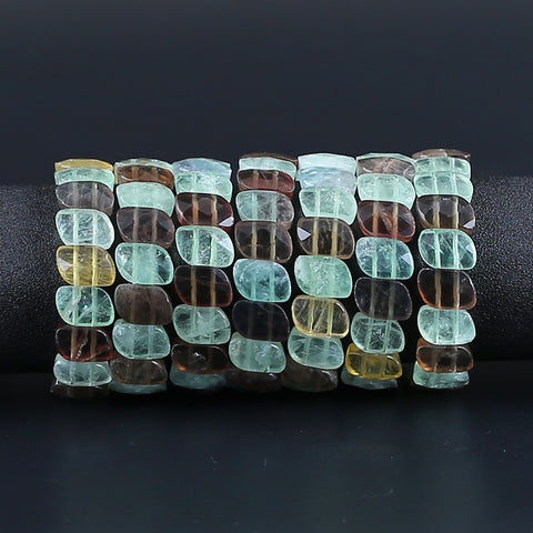 Natural Fluorite Bracelet 16*11*6mm, 20cm length, 44.6g