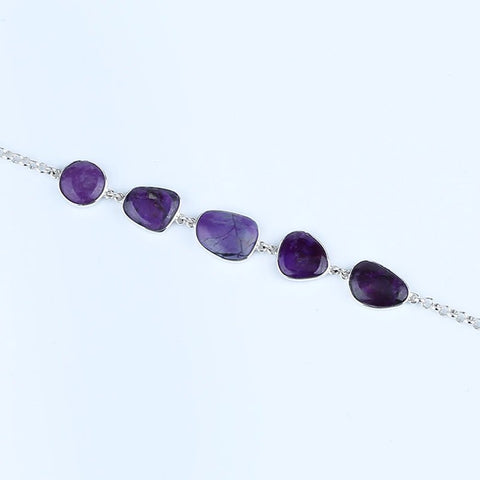 Natural Sugilite Buckle Bracelet with 925 Sterling Silver Accessory 15x11x4mm, 11x11x3mm,