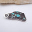 Natural Turquoise Pendant with 925 Sterling Silver flower Accessory 53x26x6mm, 14.8g