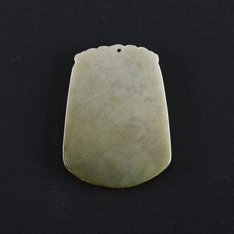 Natural Jadeite Jade Loong Pendant, Drilled Gemstone Pendant,Gemstone Carving For Jewelry DIY Making Charm Gift Accessories,53×40×6mm,25g