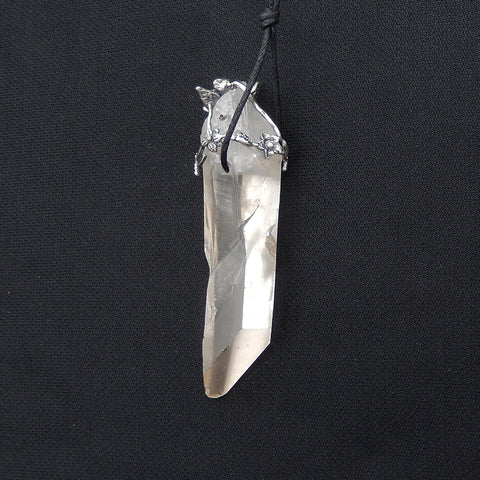 New! Natural Crystal Gemstone 925 Sterling Silver Angel Pendant, Angel Jewelry, 69x18x21mm, 24g