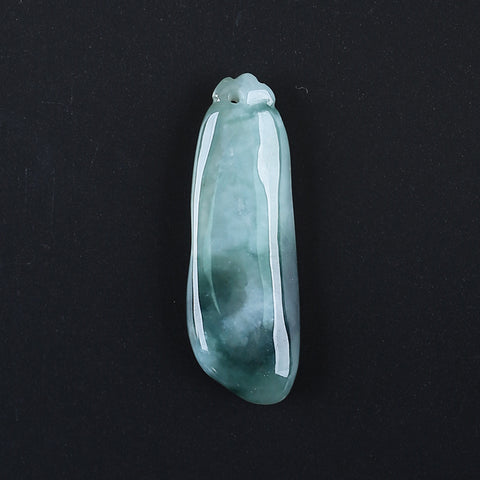 Natural Jade Carved figurine Pendant Bead 40*31*13mm, 24.2g