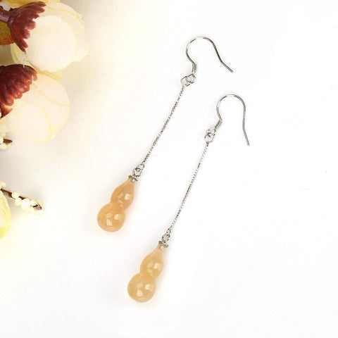 Natural Agate Earrings with 925 Silver Accessory 20x8mm, 3g