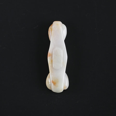 Natural Jadeite Jade Ruyi Shape Pendant, Side Drilled Gemstone Pendant,Gemstone Carving For Jewelry DIY Making Charm Gift Accessories,54×17×8mm,13.7g