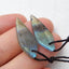 Natural Labradorite Carved leaf Earring Beads 27x10x4mm, 2.6g