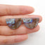 New 1 Pair Natural Flash Labradorite Double Hole Gemstone Earrings, Gem Jewelry Gift, Customized Gemstone Earring Pair, 25×21×3mm, 4.4g