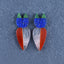 Intarsia Of African Jade, Lapis Lazuli, Red Agate And Rose Quartz Earring Beads 46*17*3mm