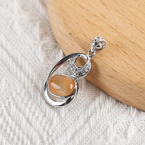 New Arrival!Handmade Jewelry Sterling Silver 925 Yellow Quartz Pendant,30×18×6mm,4.3g