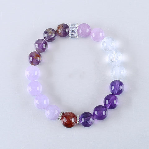 Handmade Natural Gemstone Bracelet, Unique Jewelry Gift, Colorful Bracelet, 18cm, 10/11mm, 27.4g