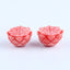 BITEFU 1Pair Pink Conch Shell (Made Of Powder Of Shell, Color Is Enhanced ) Lotus Flower, 17.2g