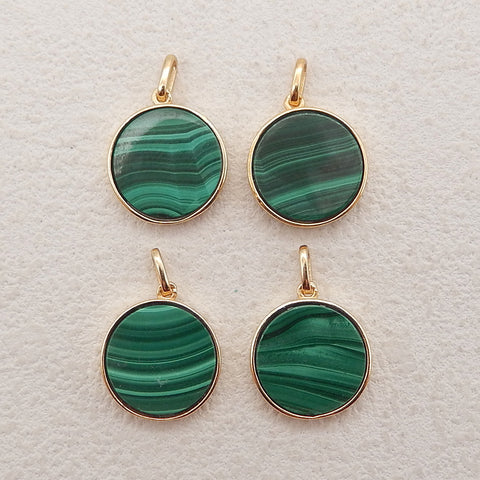 1 Pair Silver Gold Plated Natural High Quality Malachite Earring Beads,Jewelry DIY Making,22×15x4mm, 2g