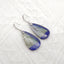 New Natural Lapis Lazuli And Labradorite Intarsia Teardrop Earrings , 925 Sterling Silver, 33x18x4mm, 8.6g