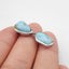 Natural Larimar Pendant with 925 Sterling Silver Accessory 32x9x4mm, 13x9x4mm, 2g