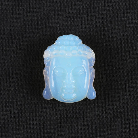 BITEFU Carved Natural Opalite Buddha Head Gemstone Pendant Bead, 12g