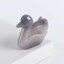 Carved Natural Drusy Stripe Agate Swan Gemstone Ornaments For Home/Office, Unique Gemstone Gift, Lovely Animal, 53x56x16mm, 59.3g