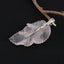 New Natural Rose Quartz Handcarved Leaf Pendant,925 Sterling Silver Pinch Bail,60x33x7mm,13g