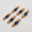 BITEFU 1Pair Silver Gold Plated Natural High Quality Lapis Lazuli Tube Gemstone Earring beads 5.6g