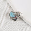 Handmade Pendant,Blue Aquamarine Pendant,925 Sterling Silver Pendant,20x18x5mm,2.4g