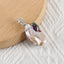 Sterling Silver 925 With Ruby And Zoisite, MOP  Intarsia Gemstone Pendant, 45x22x10mm, 11.8g