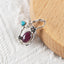 New Arrival!Handmade Jewelry Sterling Silver 925,Turquoise And Ruby Pendant,30×21×5mm, 2.9g