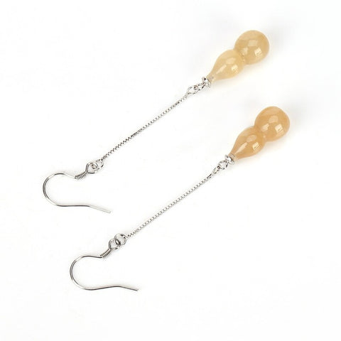 Natural Agate Earrings with 925 Silver Accessory 20x8mm, 3g