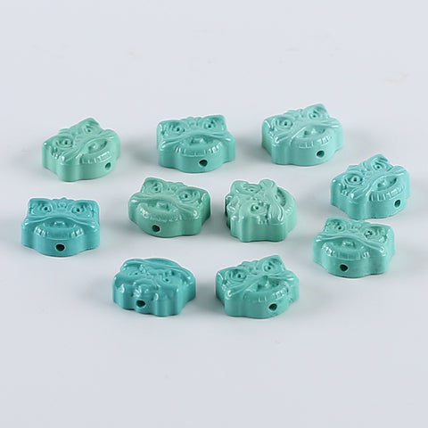 1 PC Carved Turquoise Gemstone Pendant Beads(Top to Bottom),Drill Gemstone Pendant, Handmade Jewelry,13×15×6mm,3.8g