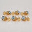 1 Pair Silver Gold Plated Natural Blue Aquamarine Koi Gemstone Earring Beads,Lovely Earring Pair for Design,18x9x7mm,2g