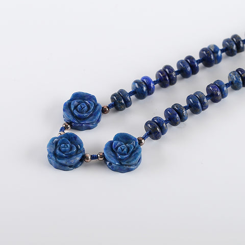 1 Strand 18.5 Inch Lapis Lazuli Gemstone Necklace,Unique Gemstone Necklace,Best Gemstone Jewelry Gift,17x8mm,10x4mm 56.2g