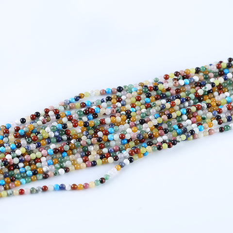 BITEFU 1 Strand Natural Colorful Gemstone Round Shape Loose Beads ,DIY Accessories,Stone,Jewelry