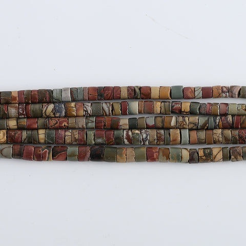 1 Strand 14-33 Inch Natural Multi-Color Picasso Jasper Gemstone Necklace,Adjustable Necklace, 8x6mm,3x3mm,127.7g