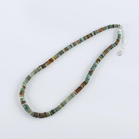 1 Strand 15-18 Inch Natural Turquoise Gemstone Disc Loose Beads Handmade Necklace, 7x4mm,4x2mm, 26g