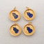 1 Pair Silver Gold Plated Natural High Quality Lapis Lazuli Earring Beads,Jewelry DIY Making,21×15x5mm, 2g