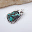 Natural Turquoise Pendant with 925 Sterling Silver flower Accessory 38x26x6mm, 9.1g