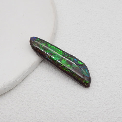 New! Natural Ammolite Gemstone Cabochon,Semi Precious Gemstones for Jewelry Making,37x10x4mm,2.4g