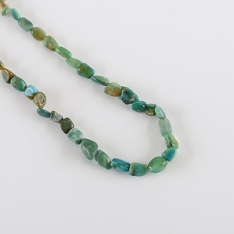 New Arrival! Natural Gemstone Blue Opal Beads Necklace, 925 Sterling Silver, 1 Strand, 15.7 Inch, 12x8x6mm, 4x2mm, 21g