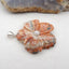 Natural Crazy Lace Agate Carved flower Pendant with 925 Sterling Silver Pinch Bail 47x45x7mm, 22g