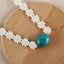 1 Strand 31 Inch Natural Turquoise and Lace Necklace,Turquoise Bead Strands Handmade Gemstone,26x23x17mm,19.4g