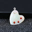 Intarsia of Shell and Red River Pendant With 925 Silver Hook 24*23*4mm, 3.4g