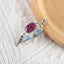 New Arrival!Handmade Jewelry Sterling Silver 925,Turquoise And Ruby Pendant,35×16×4mm, 2.8g